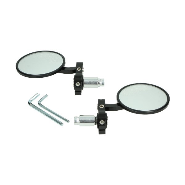 Mirror set handle bar round universal black DMP