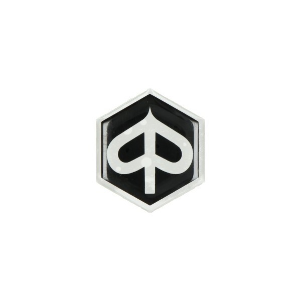 Aufkleber Logo Vordere Scheibe Piaggio Zip 2000 Sechskant Schwarz transparent 3d