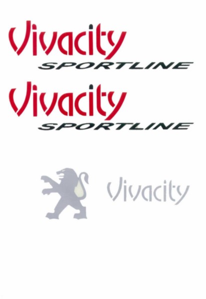 Aufkleber Satz Peugeot Vivacity Sportline Schwarz rot