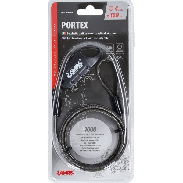 Combination lock lampa + cable 150cm grey