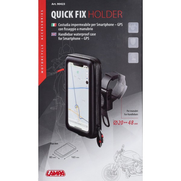 Guide lampa phone handle bar holder 85x165mm black