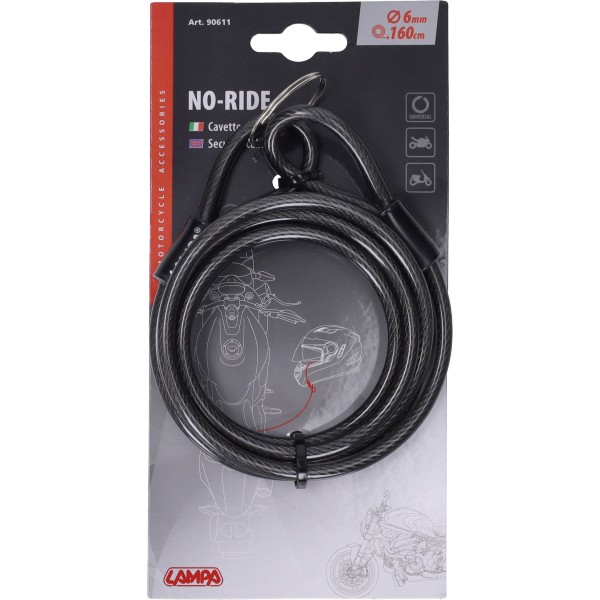 Cable lampa lock universal 160cm 6mm anthracite