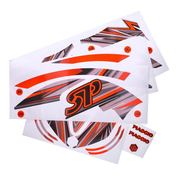 Sticker set GP1 orange fluor 16-delig suits on Piaggio Zip Sp