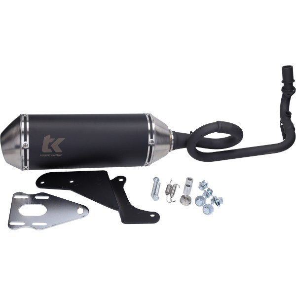 Exhaust complet Turbokit E-mark euro-5 '21-'24 black aluminium suits on gmax, sprint, Primavera m4t210