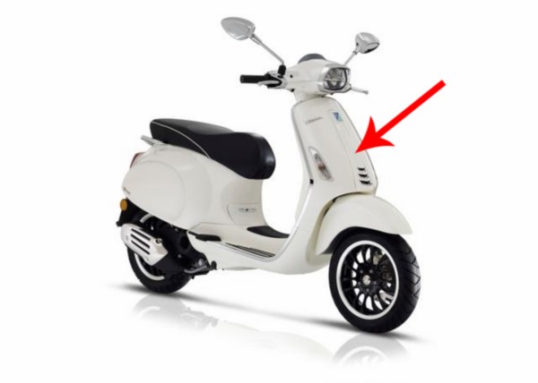 Voorscherm midden euro-4 5 Primavera rst Sprint wit monte 544 Piaggio origineel 1b005209000br