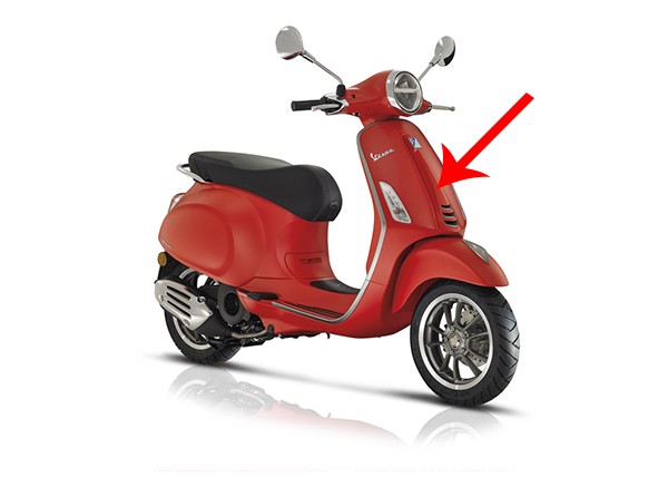 Voorscherm midden Vespa Primavera RST mat rood 896 a Piaggio origineel 1b005209000s8