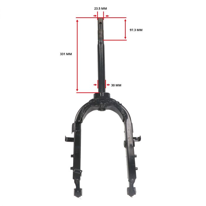 Steering stem with Front fork Benzhou Retro/Torino GY6 10 inch wheels with damage