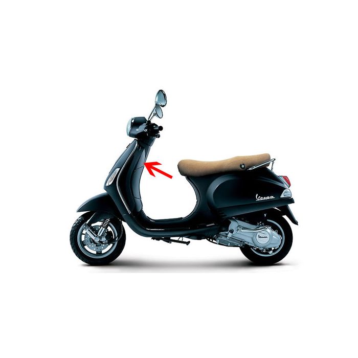 Bein Schild  mit Schaden Vespa LX Schwarz Grafite 79 a